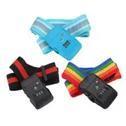 Luggage Strap TSA 3 Digit Custom Combination Password Travel Lock Belt 20-34 Inch Suitcase 29 BLUE