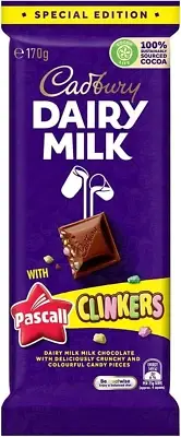 Cadbury Dairy Milk Pascall Clinkers Chocolate Block 170 G