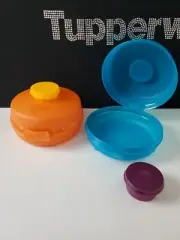 Tupperware Bagel Keeper Round Sandwich Lunch Box Salad Container Smidget Set