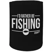 Alcohol Stubby Holder - Id Rather Be Fishing - Funny Novelty Birthday Gift Joke Beer Can Bottle