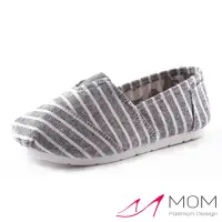 在飛比找momo購物網優惠-【MOM】美式潮流休閒舒適帆布鞋 懶人樂福鞋 親子童鞋(灰底