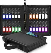 ONEKERUN Waterproof Key Cabinet Large Key Cabinet Portable Key Case Organiser with Zip Wall Mountable Key Safe for 24 Keys for Office Hotel Home Car