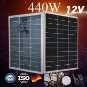 400W 12V Mono Solar Panel Bifacial Home Off Gird Battery Charging Power 440Watt