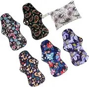 Anneome Pack Reusable Sanitary Napkins Bamboo Fiber Long Wide Menstrual Pads Wings Buckle