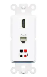 [3 Ports] HD PHONE SPEAKER Rocker Wall Plate White