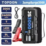 TOPDON Jump Starter 3000A Portable 12 Volt Car battery Heavy Duty High Booster