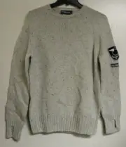 The Hundres Mens Wool Blend Beige Crew Neck Pullover Sweater Size S