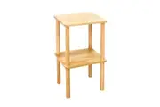 MIUZ 2 Tier Tall Side Table Bedside Table Solid Oak Display Rack Shelf Bookstand Storage Rack Stand