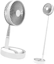 Portable Desk Fan Foldable Fan Pedestal Stand Floor Fan Adjustable Height Time Settings Rechargeable Oscillate Telescopic Usb Charging