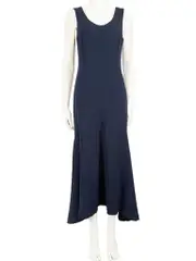 Navy Round Neck Maxi Dress
