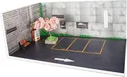 Generic 1/64 Scale Miniature Vehicle Display Parking Lot Japanese Street Model for Figures, No Dust Cover
