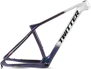 27.5er 29er MTB Frame Carbon Mountain Bike Frame 15''/17''/19'' Disc Brake Hardtail Frame XC AM 135mm QR Internal Routing Lightweighting (Color : Silver, Size : 19'')