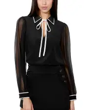 Alice and Olivia Roanne Tie Neck Blouse