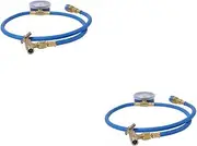 iplusmile 2pcs Professional Conditioning Hose R134a Charging Tube 55mpa Pressure Gauge Set