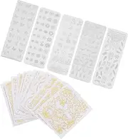 Beaupretty 5pcs Nail Template Transfer Steel Plate Nail Stamping Plate Simple Floral Nail Plates Stamping Nail Stamping Kit Manicure Kit Nail Accessories Reusable Nail Stamp Plates Flower