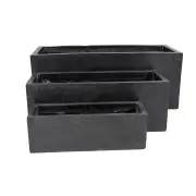 Luxury Black Terrazzo Concrete Planter Set – Set of 3