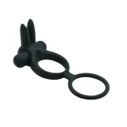 Double Delay Vibrating Cock Ring Silicone Clitoris Cock Ring