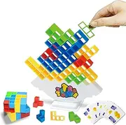 Wspaten 48 Pcs Tetra Tower Stacking Game, Balance Building Blocks Tetra Tower Game for Kids & Adults, Family/Party/Travel