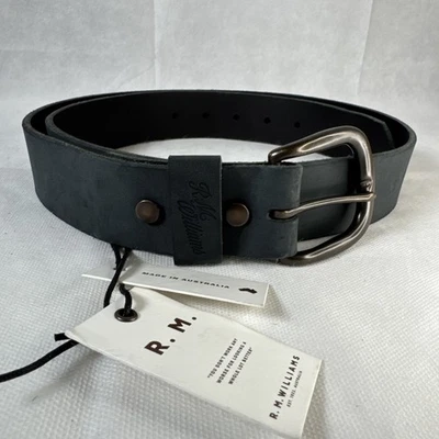Rm Williams Goodwood Belt Black Size 38 New With Tags 1.5 Inch Wide