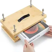 Wooden Bamboo Book Press,Even Pressure Distribution,Portable Paper Press Tool Handmade Bookbinding Supplies for Craft Enthusiasts,for DIY Crafting,Paper Flattening & Leather Projects