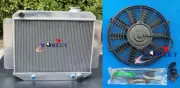 Aluminum Radiator &Fan for HOLDEN HR HK HT HG 6CYL AUTO/MANUAL 66-71 56mm 3core