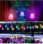 Dott Arts 100FT Outdoor String Lights with Dimmable RGB (Red, Green, Blue)