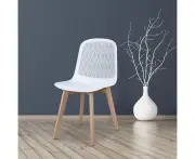 Kodu Lydia Dining Chairs PP Shell on Beech Legs White (set of 2)