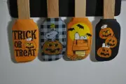 Peanuts Snoopy Woodstock Pumpkin Mini Spatula Set - Halloween Fall (1 set)