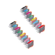 16 PK Quality Ink Set with Red Green for Canon CLI-8 Pro9000 Mark II