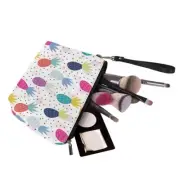 Colored Dot Pineapple Portable Cosmetic Bag Large Travel PU Leather Makeup Pouch