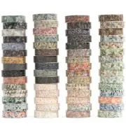 Flowers Washi Tape Set 60 Rolls Leaves Patterns Decorative Skinny Fall Masking