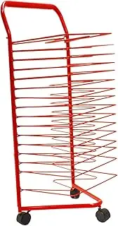 Art Drying Rack,16 Shelves Art Drying Racks Suitable for Home and Art School Canvas Rack Art Storage Stacking Rack for Painting (Color : Red)