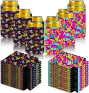 24 Pieces Retro 80s 90s Vintage Can Cooler 5*4 inch, 24 Pcs Neno for 12 oz