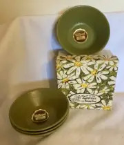 Vintage West Bend Thermo-Serv Daisy Green Salad Bowls Set of 4