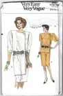 Vogue Sewing Pattern 9487, Vintage Dress with Front Overlay, Size 14-16-18 Uncut
