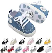 [BEIDI] Baby Girls Boys Shoes Soft Anti-Slip Sole Newborn First Walkers Star High Top Canvas Denim Unisex Infant Sneaker