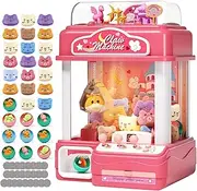 AIQI Kids Claw Machine, Large Candy Vending Grabber, Prize Dispenser Toys for Girls and Boys, Electronic Claw Game Machine for Party Birthdays with Lights Sound, Includes 30 Toys and 25 Game Coins