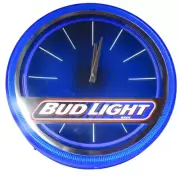 Bud Light Clock Beer Sign Bar Mancave Light Up 16” New in Box 1997 Vintage NOS
