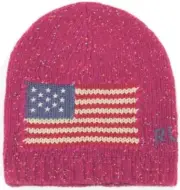 Polo Ralph Lauren Girls Lambswool Pink Flag Beanie One Size 7-16 Limited edition
