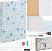 WEBEEDY DIY Long Stitch Bookbinding Kit Complete Hardcover Book Making Kit with Video Tutorials,Thread,Needles,Papers,Paper Folding Tool for Beginners Paper Crafts Gift,15X21cm(A5)