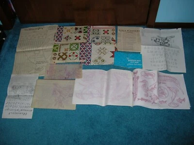 LARGE Assortment of PRESTAMPED IRON -ON Paper TRANSFERS, PATTERNS Etc. E