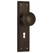 Milton Knob Lock Set, Antique Brass