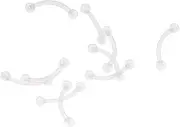 [Geardeangloow] 10 Pieces Acrylic Transparent Hoop Ring Bar Tongue Body Piercing Jewelry 18G