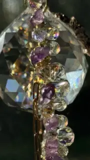 “Violet Earthlight” Crystal and Amethyst Suncatcher