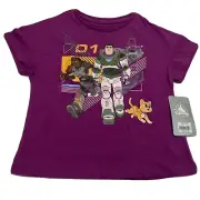 Disney Pixar Buzz Izzy and Sox t shirt girls Lightyear Size 4 Purple