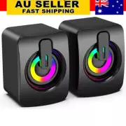 USB Power Wired Computer Speaker Sound Stereo 3.5mm Jack For Desktop PC Laptop
