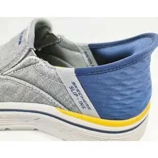 零碼特價 SKECHERS 瞬穿SLIP-IN健走男鞋 Remaxed Goga Mat Arch足弓支撐鞋墊 休閒鞋 204839BLU [陽光樂活] (E3)