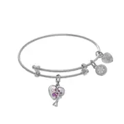 Paw Print And Bone Charms Adjustable Bangle Girls Bracelet
