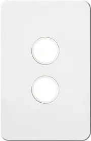 Hager WBSSP2-MW Silhouette Series Grid Plate & Cover, Switch Plate, 2 Gang Matt White