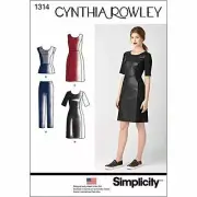 Simplicity Sewing Pattern 1314 Misses Dress Top Slim Knit Pants Size 6-14